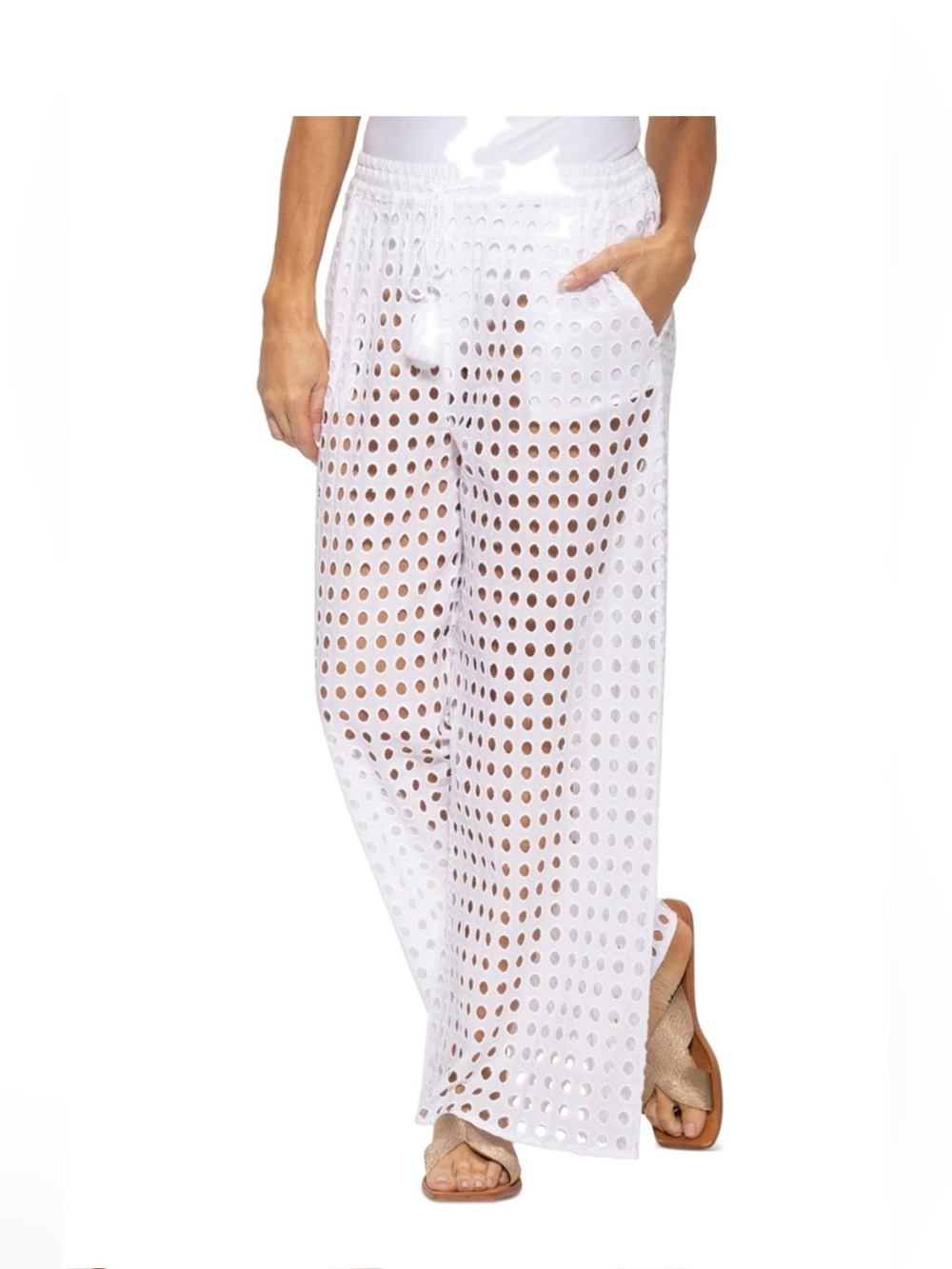 NWT Dotti
Women's Cotton Openwork Drawstring-Waist Pants